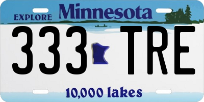 MN license plate 333TRE