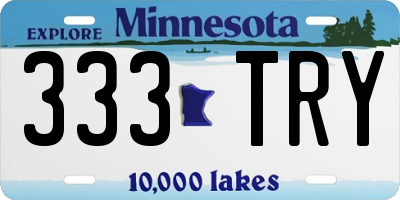 MN license plate 333TRY