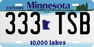 MN license plate 333TSB