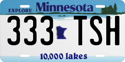 MN license plate 333TSH