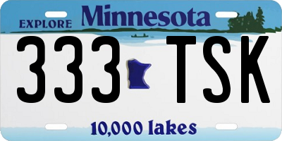 MN license plate 333TSK