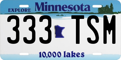 MN license plate 333TSM