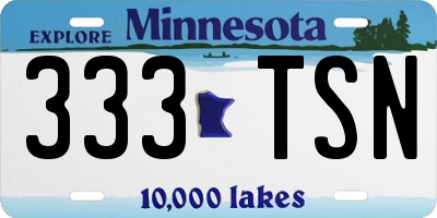 MN license plate 333TSN