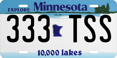 MN license plate 333TSS