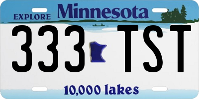 MN license plate 333TST