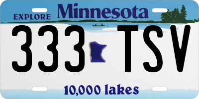 MN license plate 333TSV