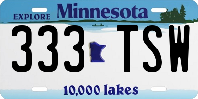 MN license plate 333TSW