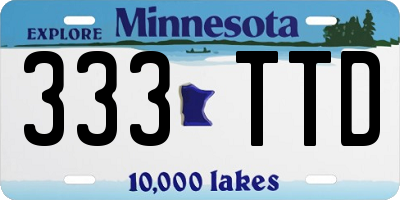 MN license plate 333TTD