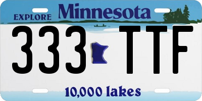 MN license plate 333TTF