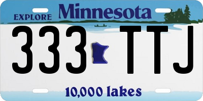 MN license plate 333TTJ