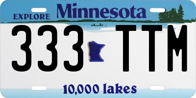MN license plate 333TTM
