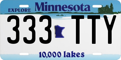 MN license plate 333TTY