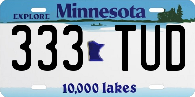 MN license plate 333TUD