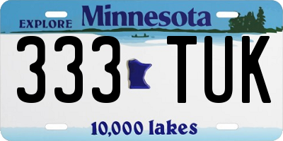 MN license plate 333TUK