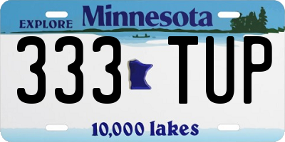 MN license plate 333TUP