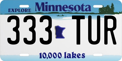 MN license plate 333TUR