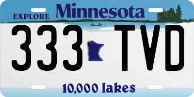 MN license plate 333TVD