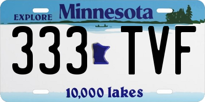 MN license plate 333TVF