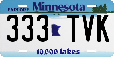 MN license plate 333TVK