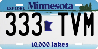 MN license plate 333TVM