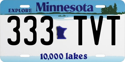 MN license plate 333TVT