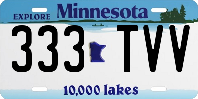 MN license plate 333TVV