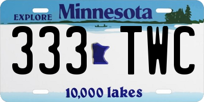 MN license plate 333TWC