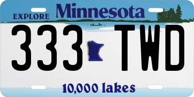 MN license plate 333TWD
