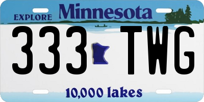 MN license plate 333TWG