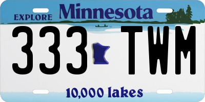 MN license plate 333TWM