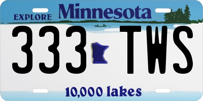 MN license plate 333TWS