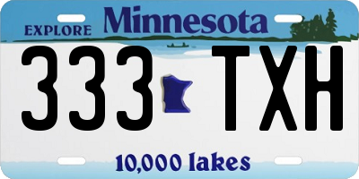 MN license plate 333TXH