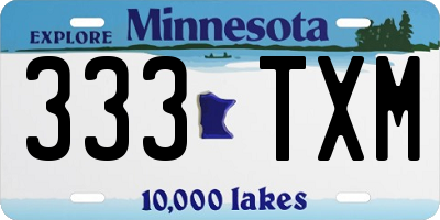 MN license plate 333TXM