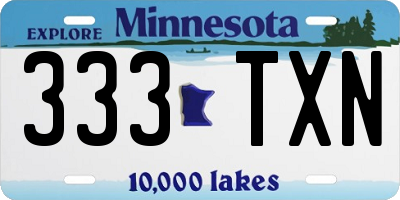 MN license plate 333TXN