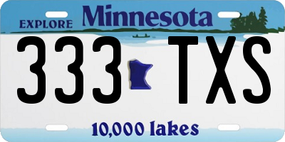 MN license plate 333TXS