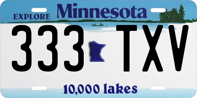 MN license plate 333TXV