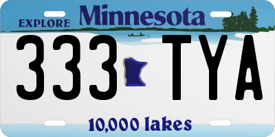 MN license plate 333TYA