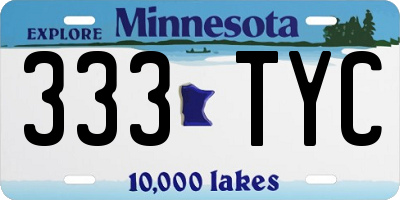 MN license plate 333TYC