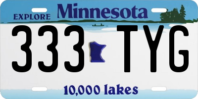 MN license plate 333TYG