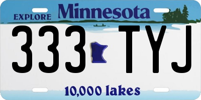 MN license plate 333TYJ