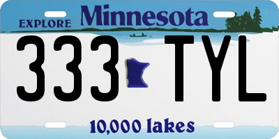 MN license plate 333TYL