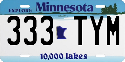 MN license plate 333TYM