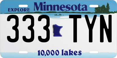 MN license plate 333TYN
