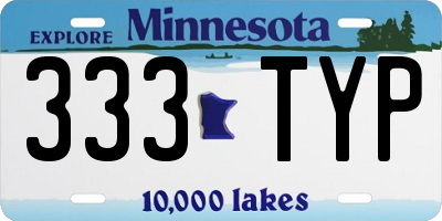 MN license plate 333TYP