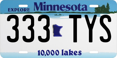 MN license plate 333TYS