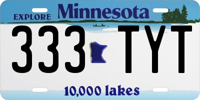 MN license plate 333TYT