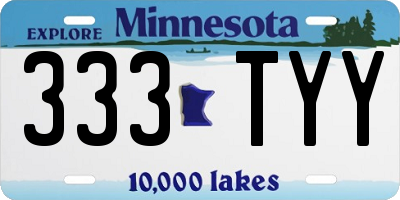 MN license plate 333TYY