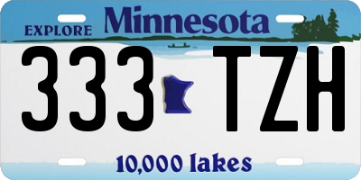 MN license plate 333TZH