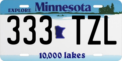 MN license plate 333TZL