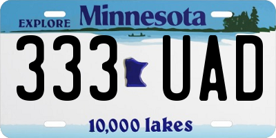 MN license plate 333UAD